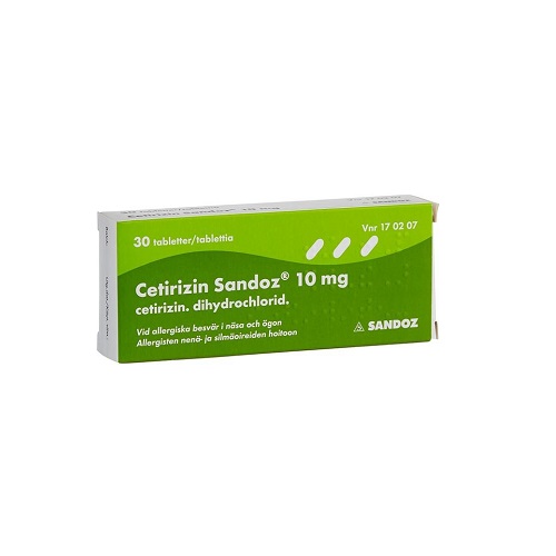Cetirizin Sandoz filmdragerad tablett 10 mg 30 st på apotek.nu